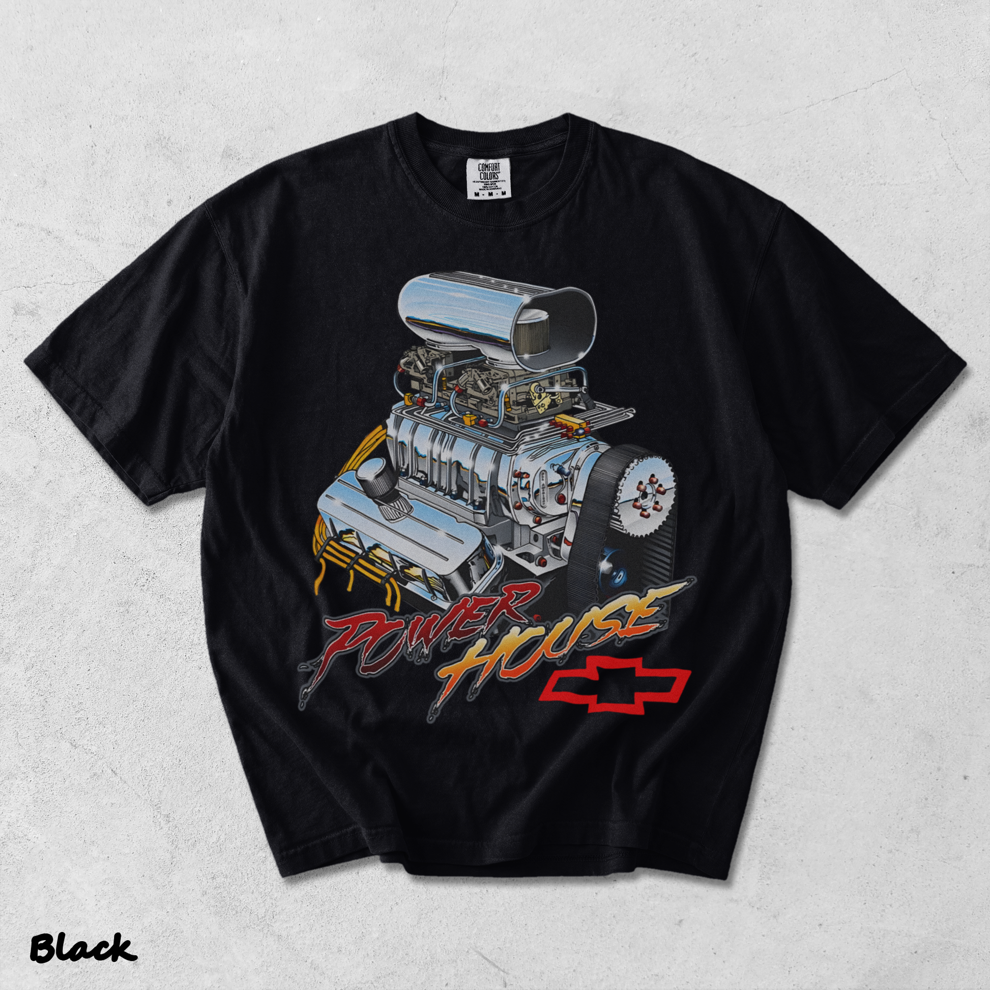 Power House back - Black mockup