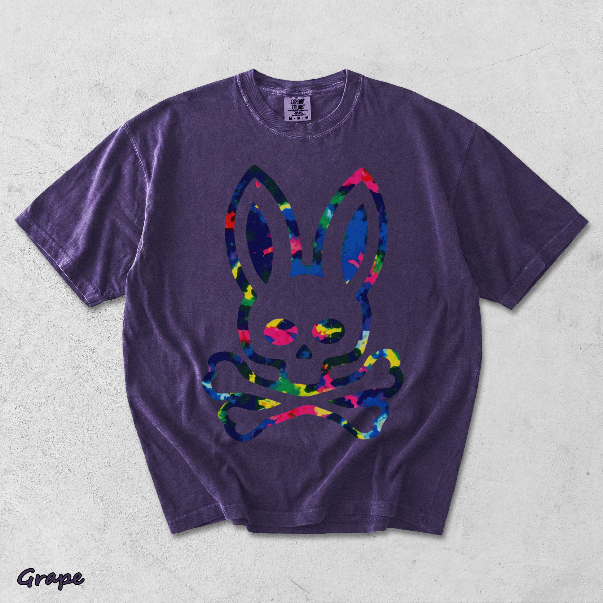 Psycho Bunny Colorful Skull - Grape mockup