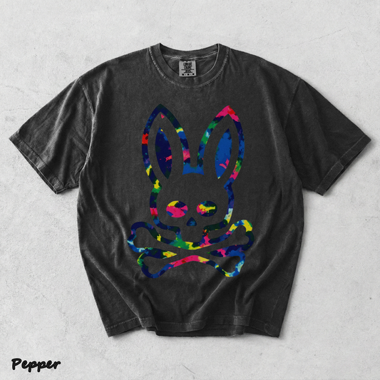 Psycho Bunny Colorful Skull - Pepper mockup