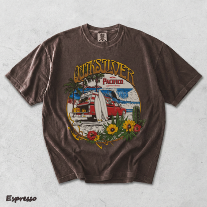 Quiksilver  Pacifico Search For Beauty T-Shirt back - Espresso mockup