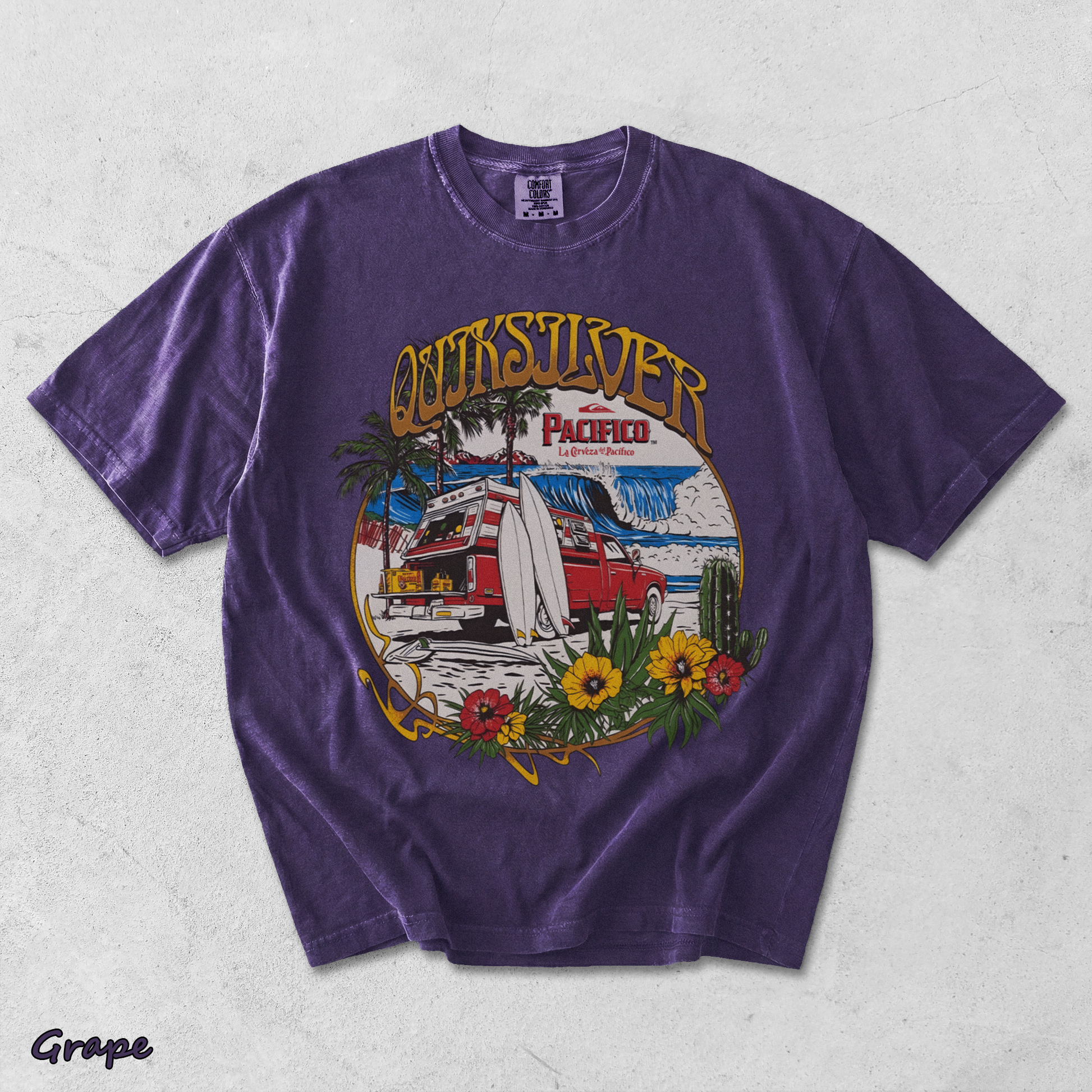 Quiksilver  Pacifico Search For Beauty T-Shirt back - Grape mockup