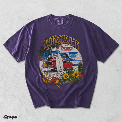 Quiksilver  Pacifico Search For Beauty T-Shirt back - Grape mockup