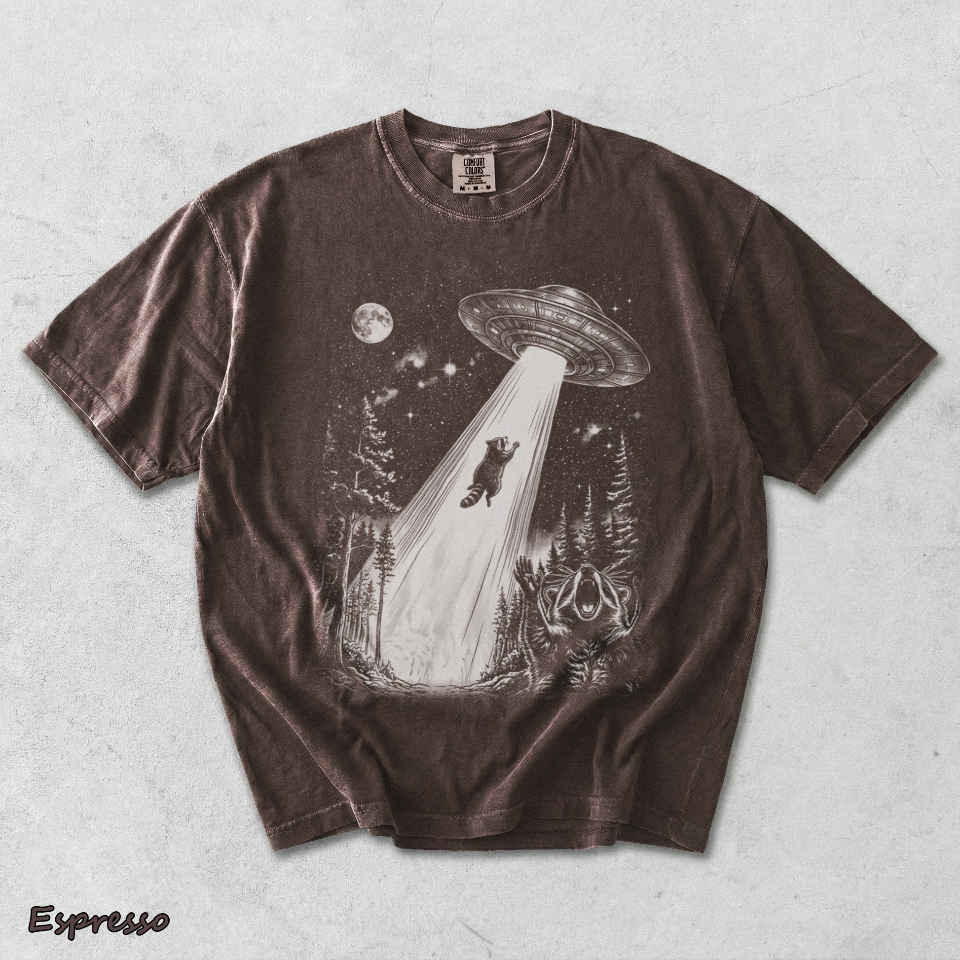 Raccoons UFO - Espresso mockup