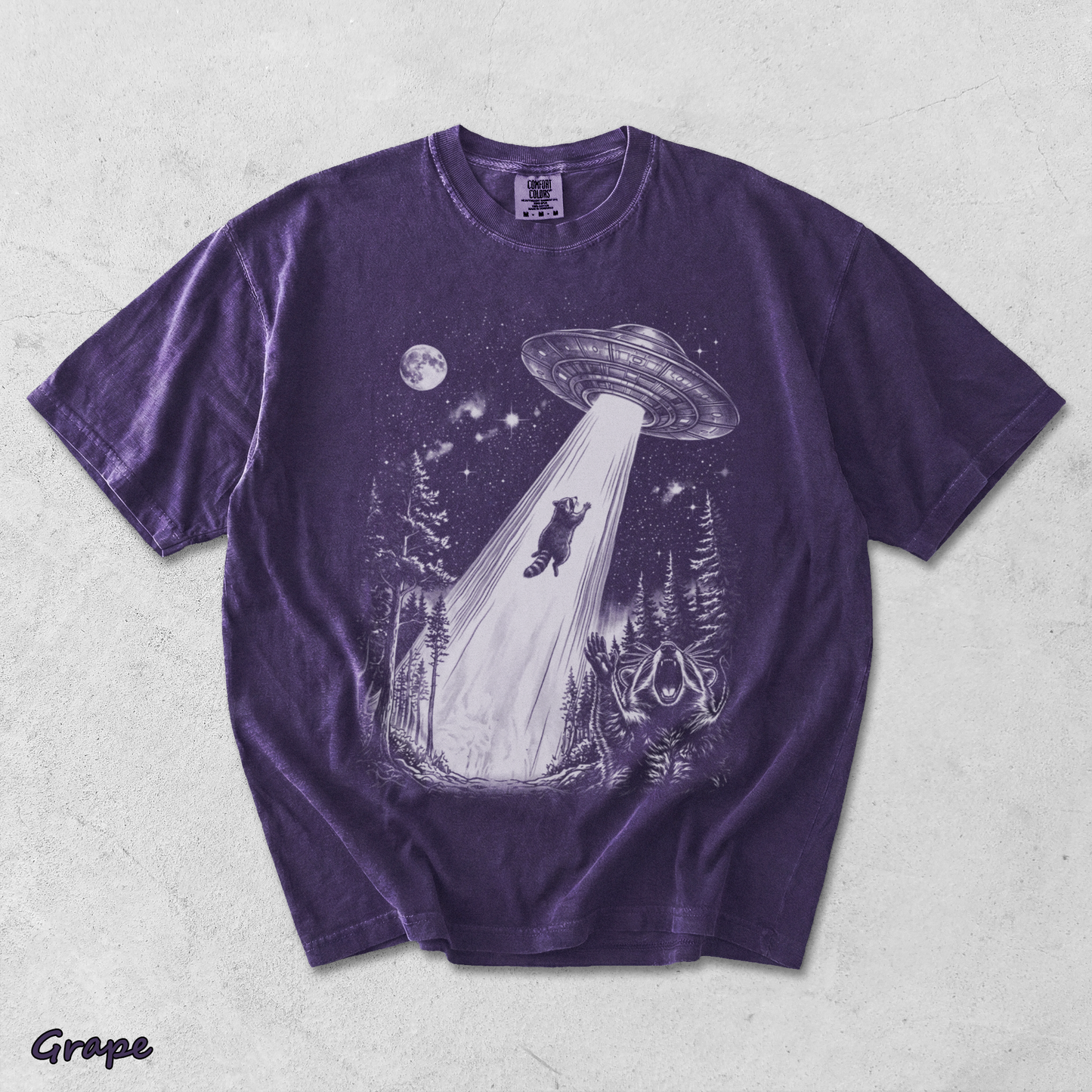 Raccoons UFO - Grape mockup