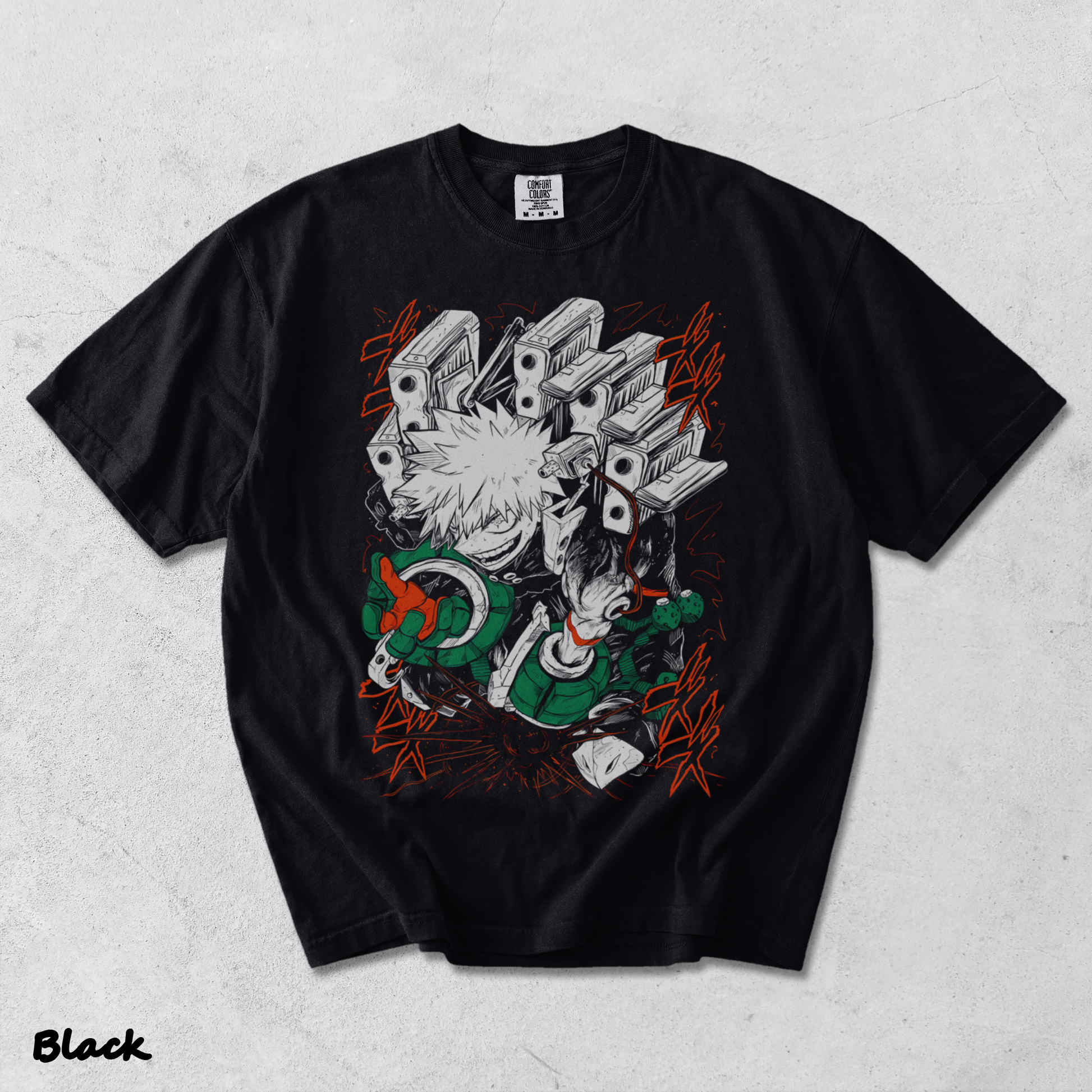 RARE Katsuki Bakugo T-Shirt Manga My Hero Academia Anime Gift Tshirt Tee All Size - Black mockup