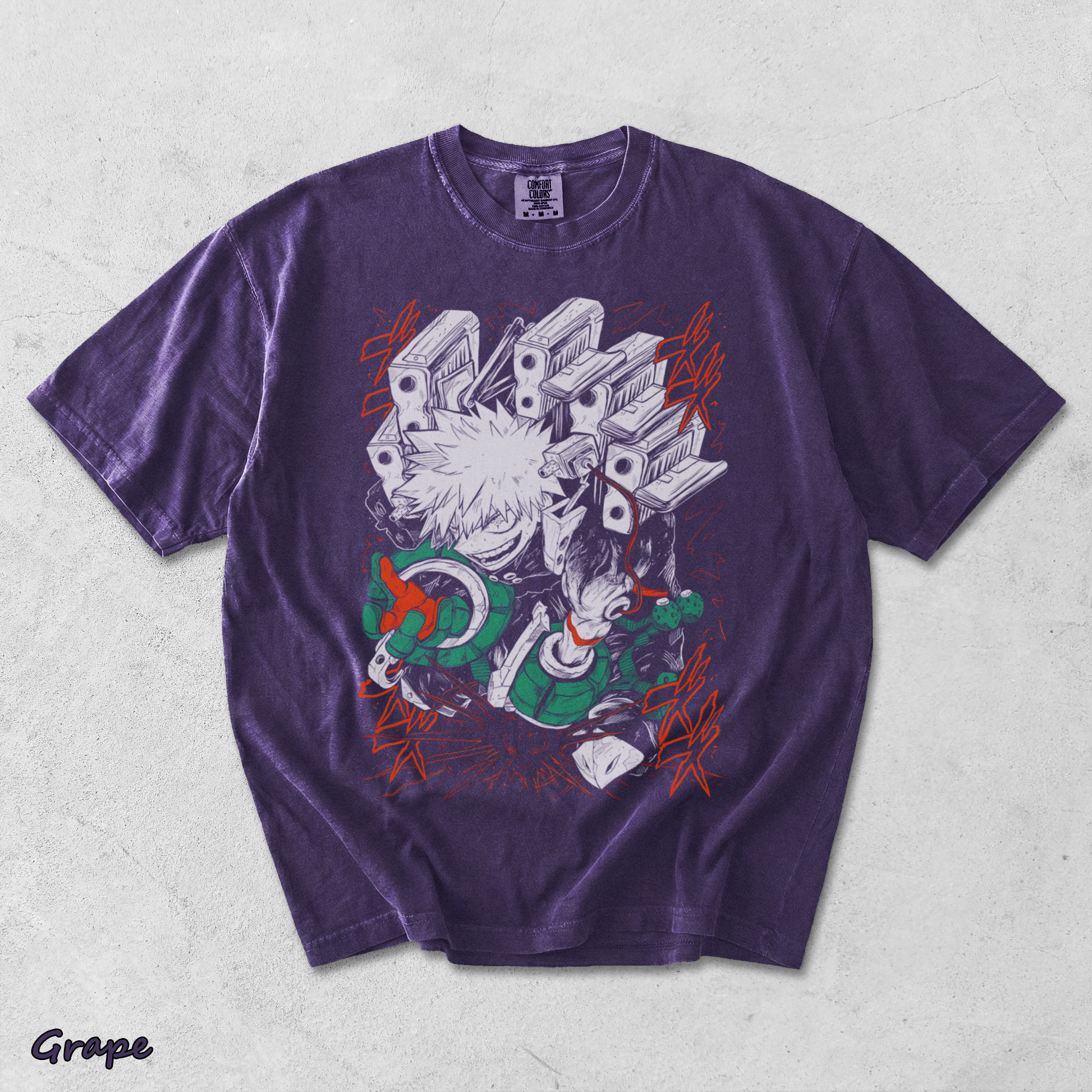 RARE Katsuki Bakugo T-Shirt Manga My Hero Academia Anime Gift Tshirt Tee All Size - Grape mockup