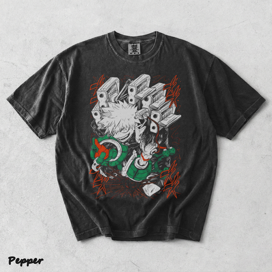 RARE Katsuki Bakugo T-Shirt Manga My Hero Academia Anime Gift Tshirt Tee All Size - Pepper mockup
