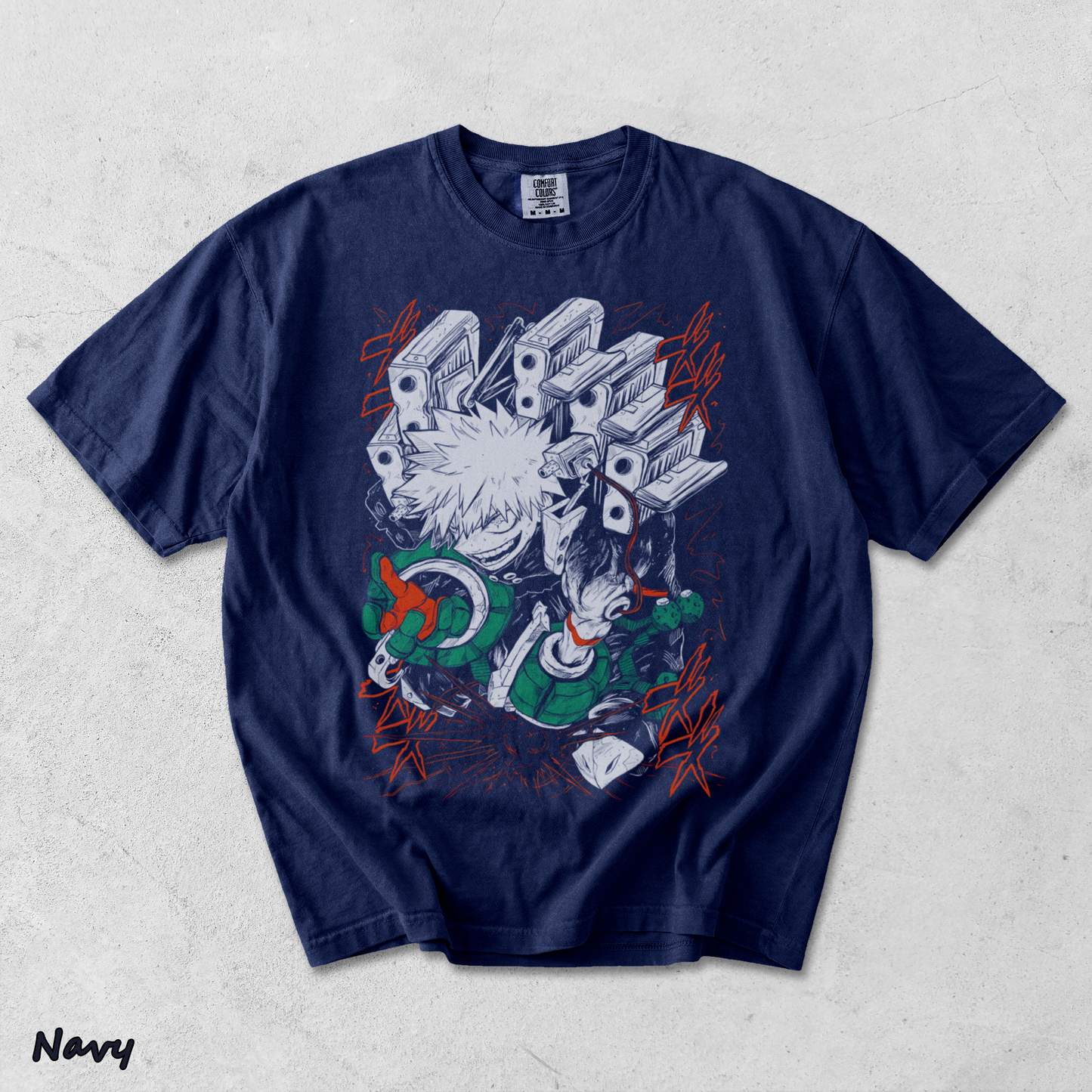 RARE Katsuki Bakugo T-Shirt Manga My Hero Academia Anime Gift Tshirt Tee All Size - True Navy mockup