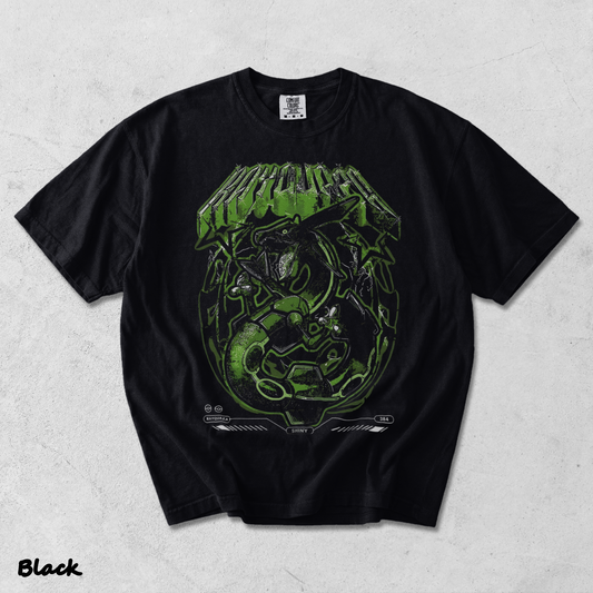 Rayquaza Shiny Pocket T-shirt back - Black mockup