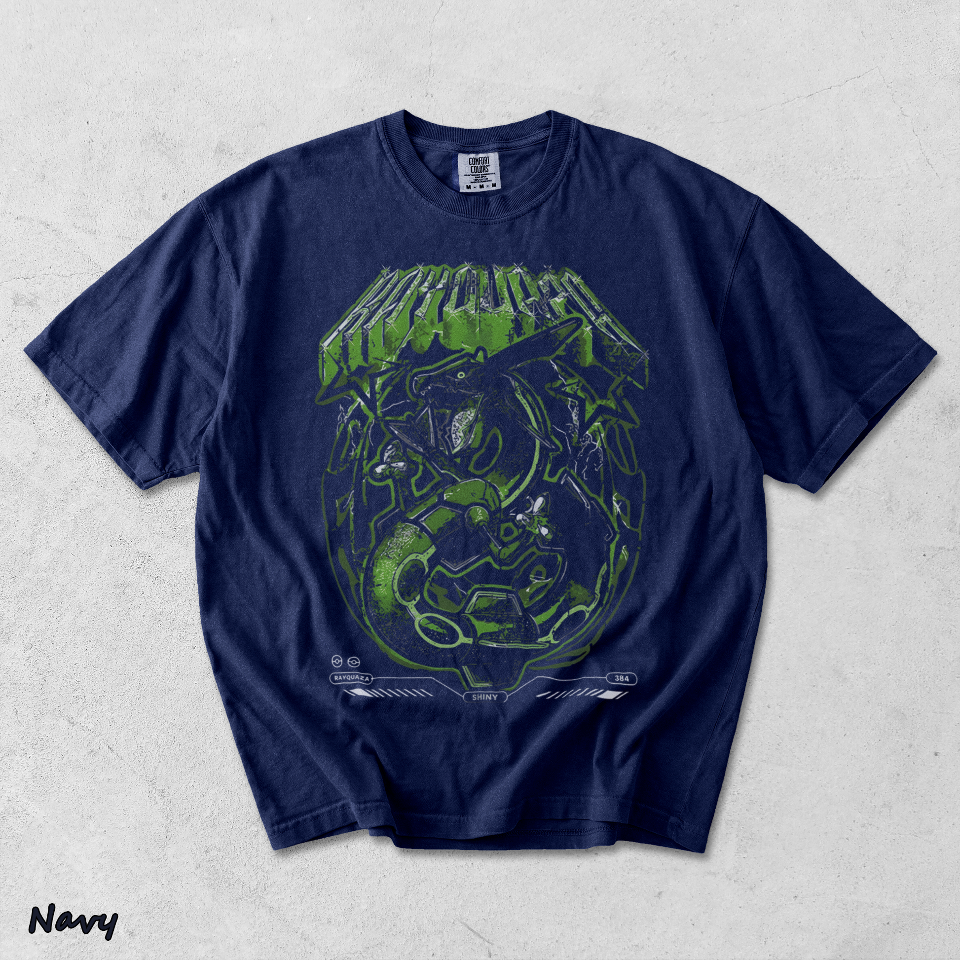 Rayquaza Shiny Pocket T-shirt back - True Navy mockup