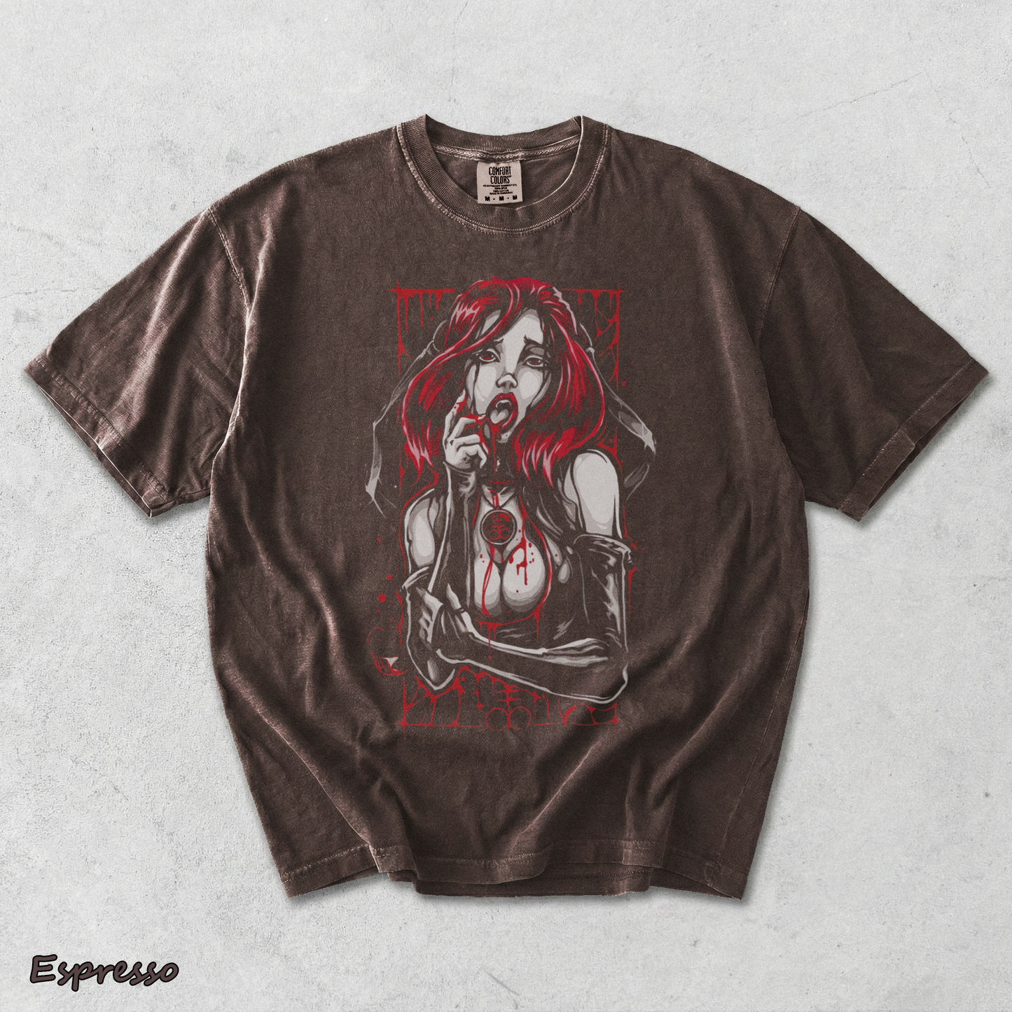 Red Hair Bleeding Witch - Espresso mockup