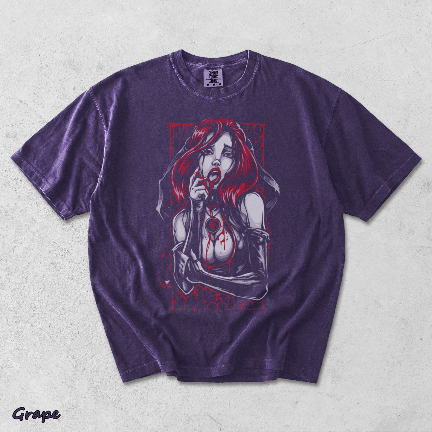 Red Hair Bleeding Witch - Grape mockup