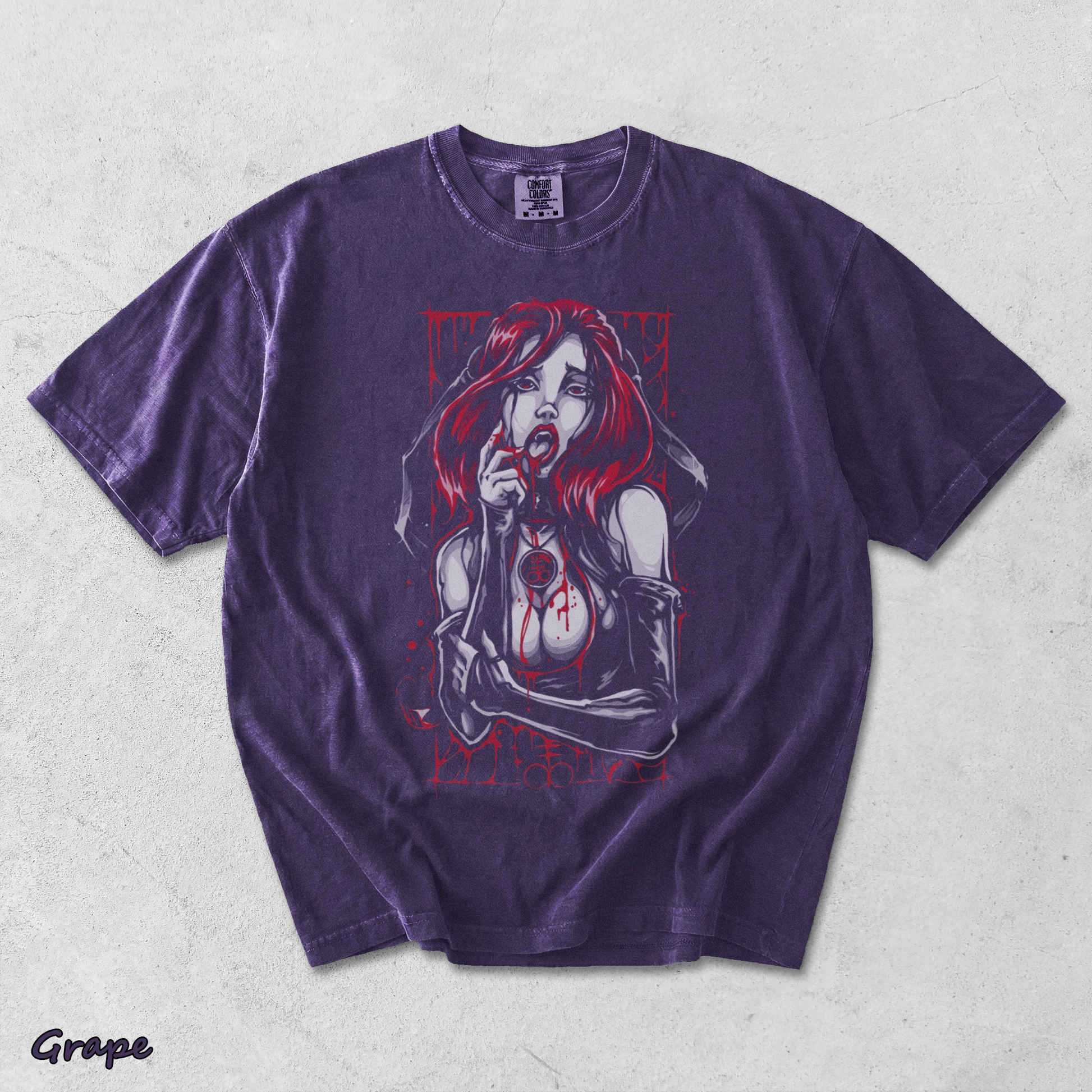 Red Hair Bleeding Witch - Grape mockup