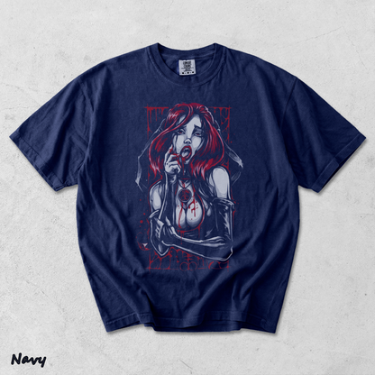 Red Hair Bleeding Witch - True Navy mockup