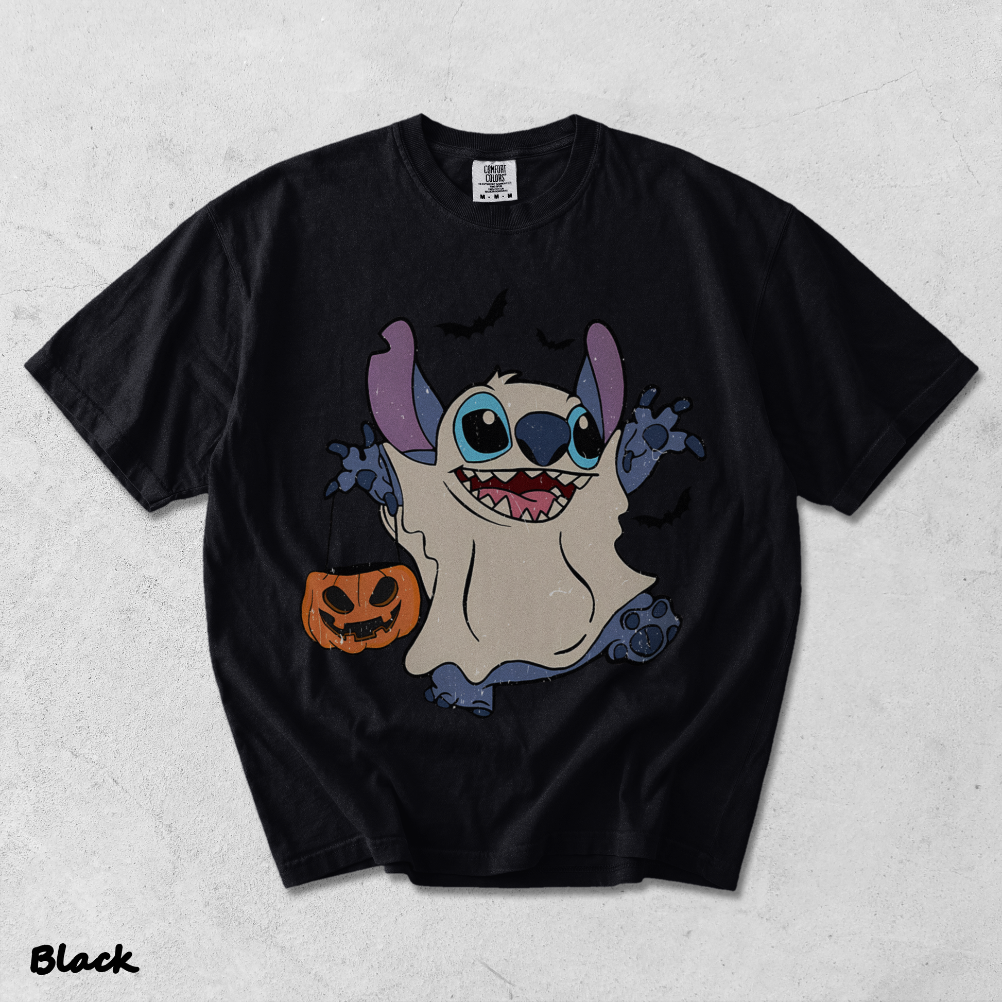 Retro Disney Stitch Halloween Shirt - Black mockup