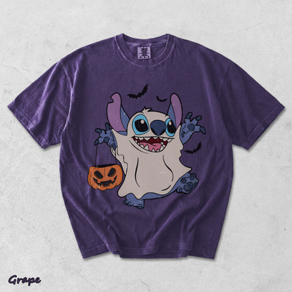 Retro Disney Stitch Halloween Shirt - Grape mockup
