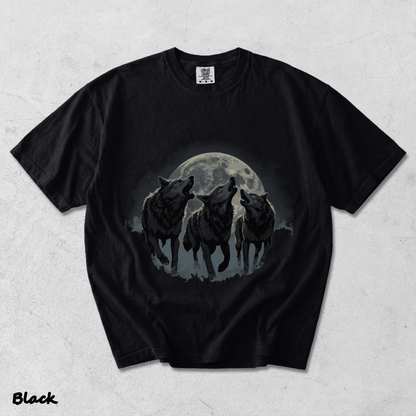 Retro Howling Wolf - Black mockup