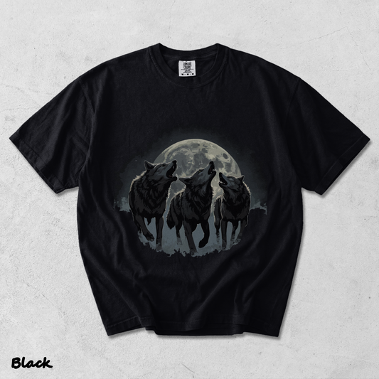 Retro Howling Wolf - Black mockup