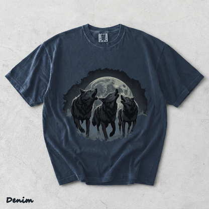 Retro Howling Wolf - Denim mockup