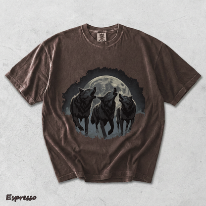 Retro Howling Wolf - Espresso mockup