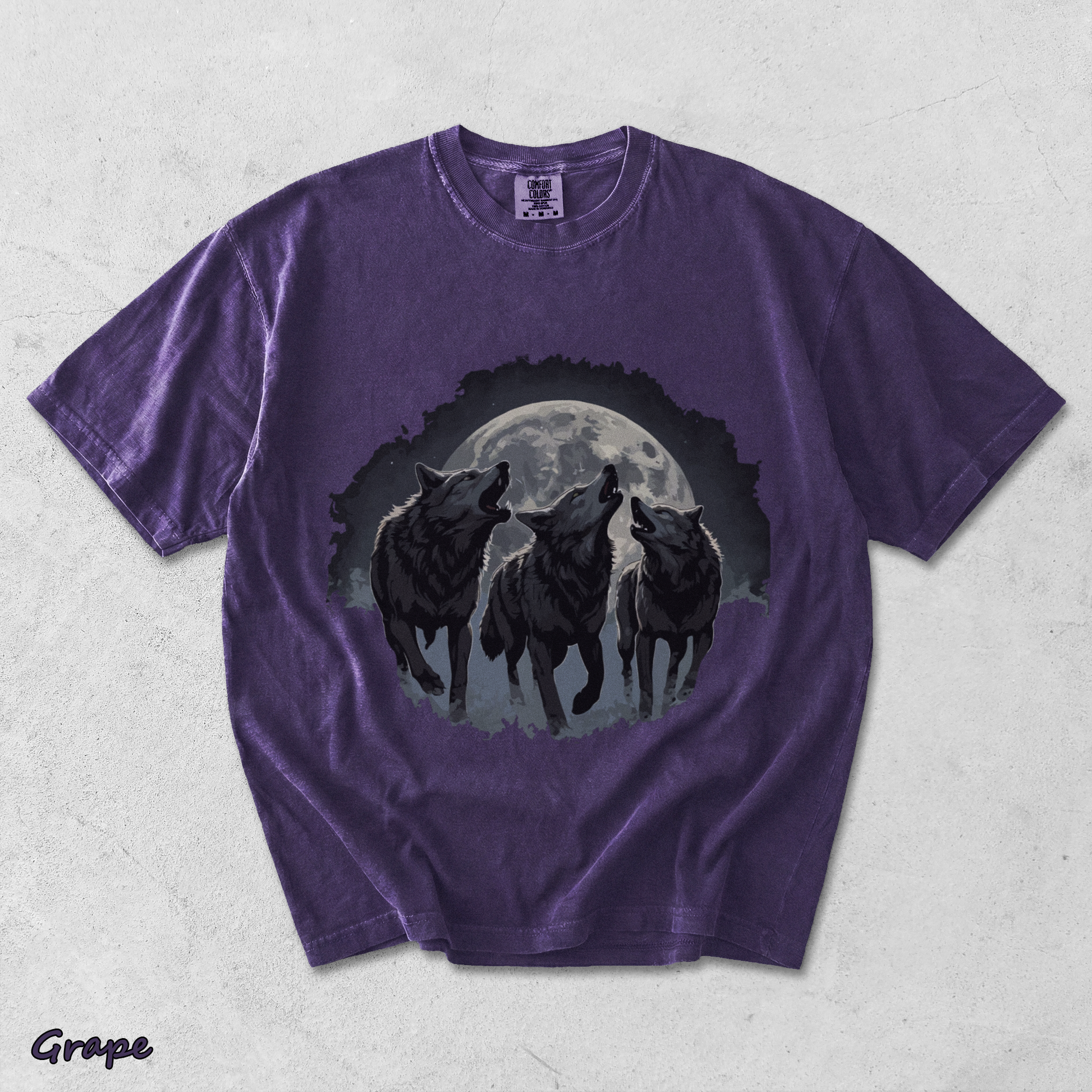 Retro Howling Wolf - Grape mockup