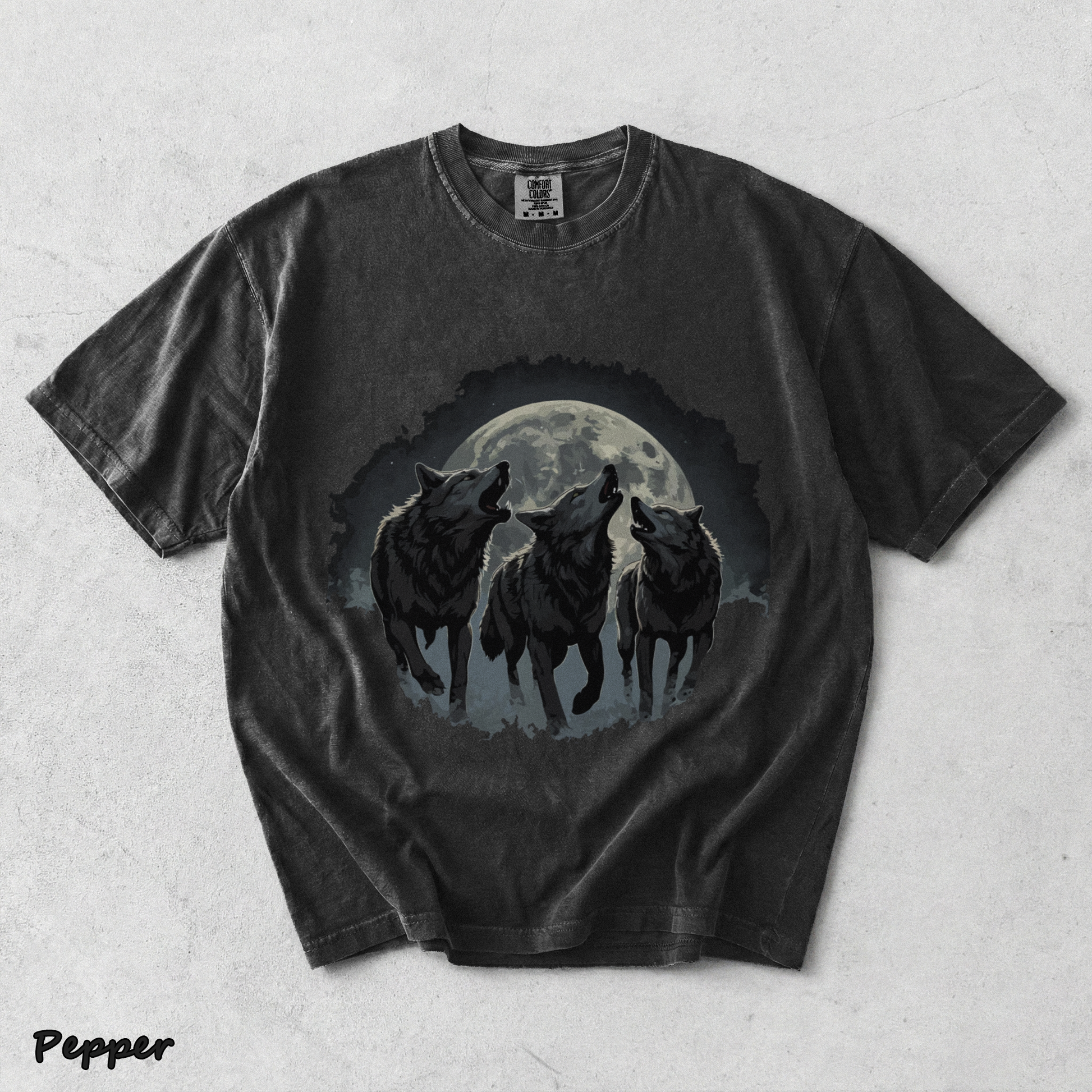 Retro Howling Wolf - Pepper mockup