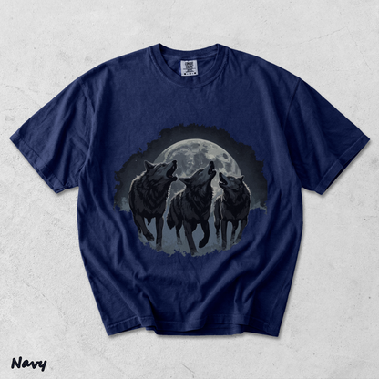 Retro Howling Wolf - True Navy mockup