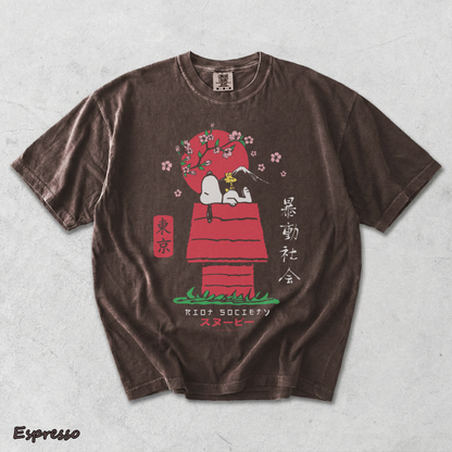 Riot Society Men's Snoopy Kanji - Espresso mockup