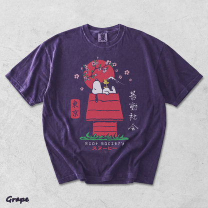 Riot Society Men's Snoopy Kanji - Grape mockup