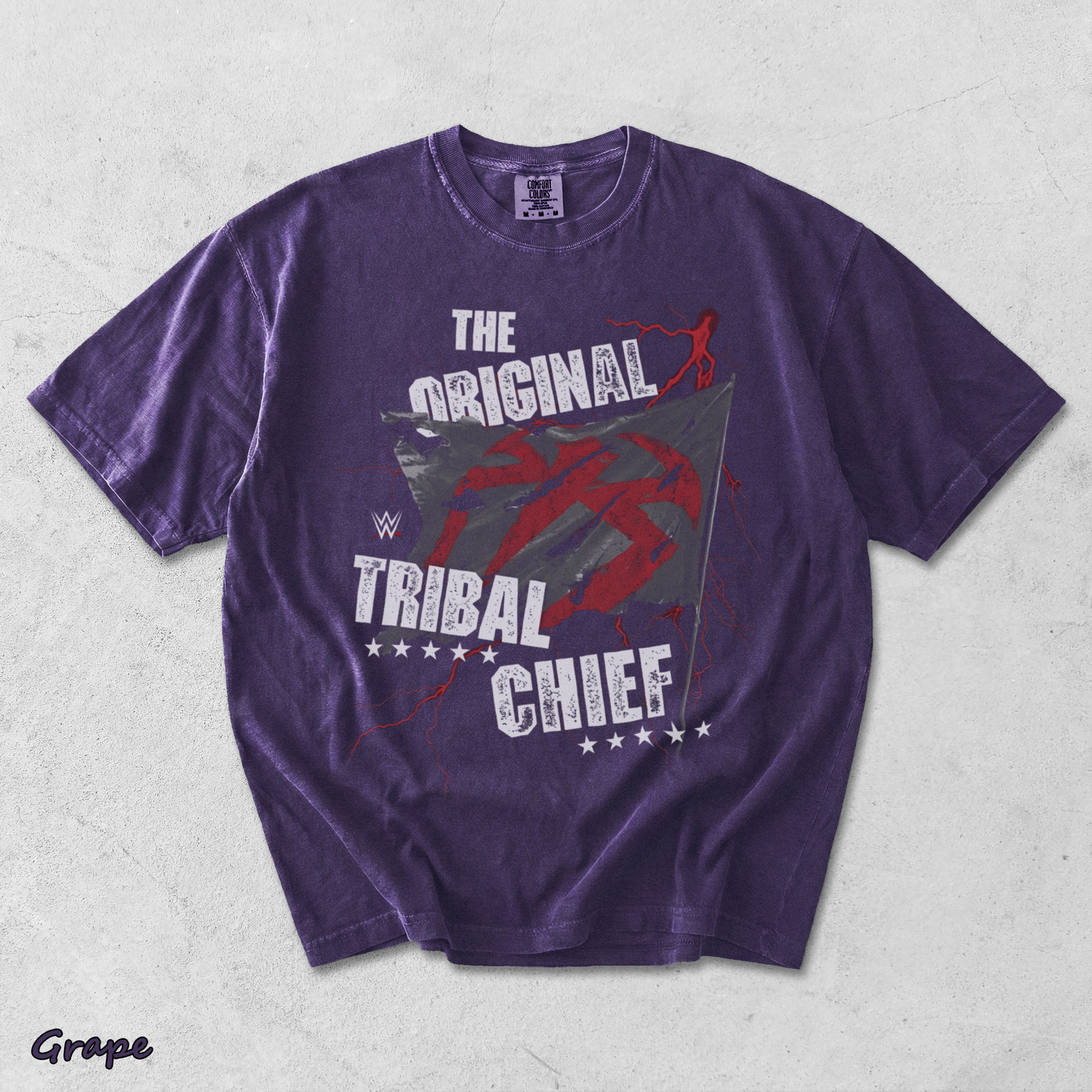 Roman Reigns The Original Tribal Chief T-Shirt back - Grape mockup