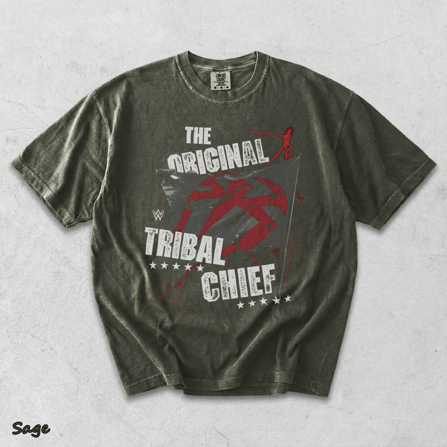 Roman Reigns The Original Tribal Chief T-Shirt back - Sage mockup