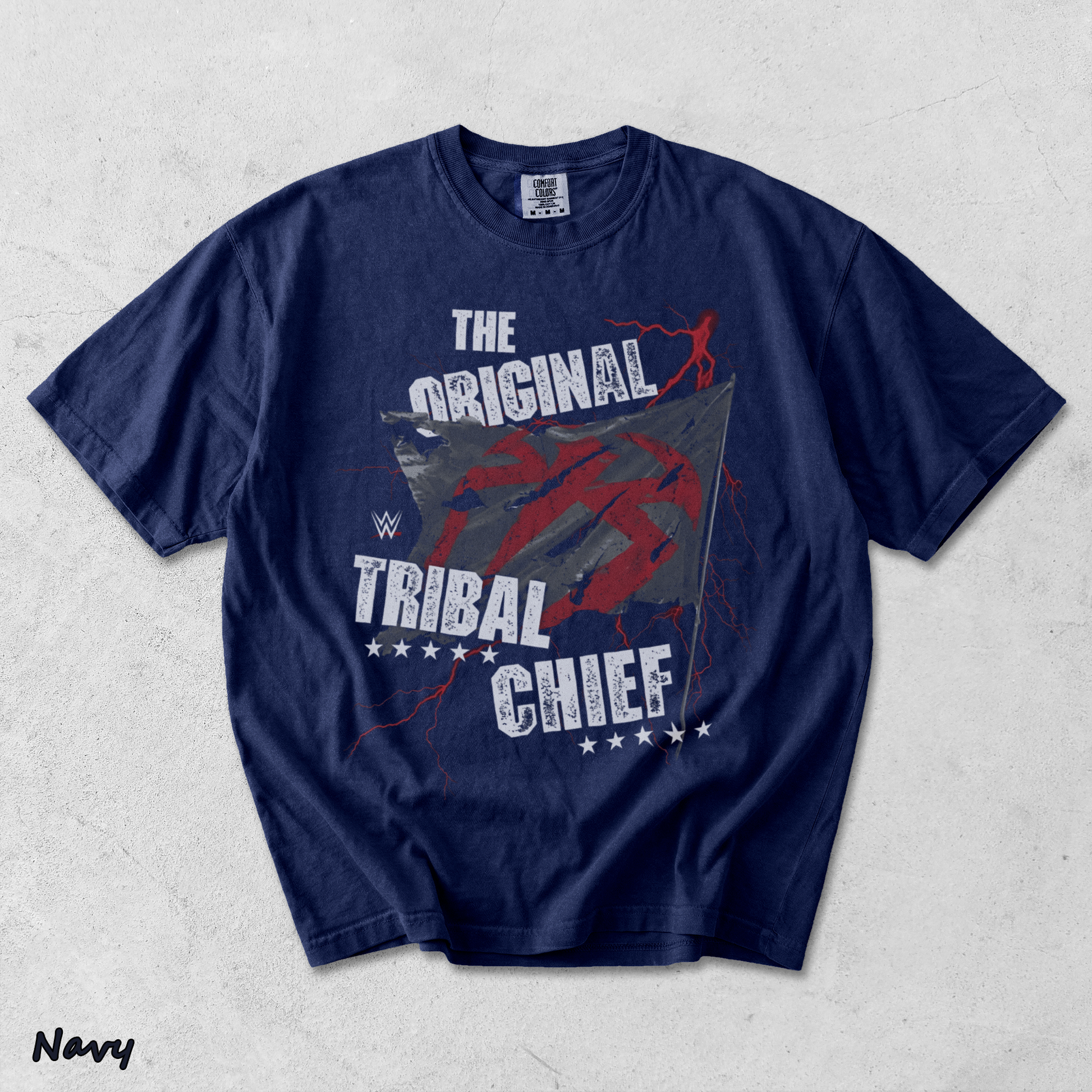 Roman Reigns The Original Tribal Chief T-Shirt back - True Navy mockup