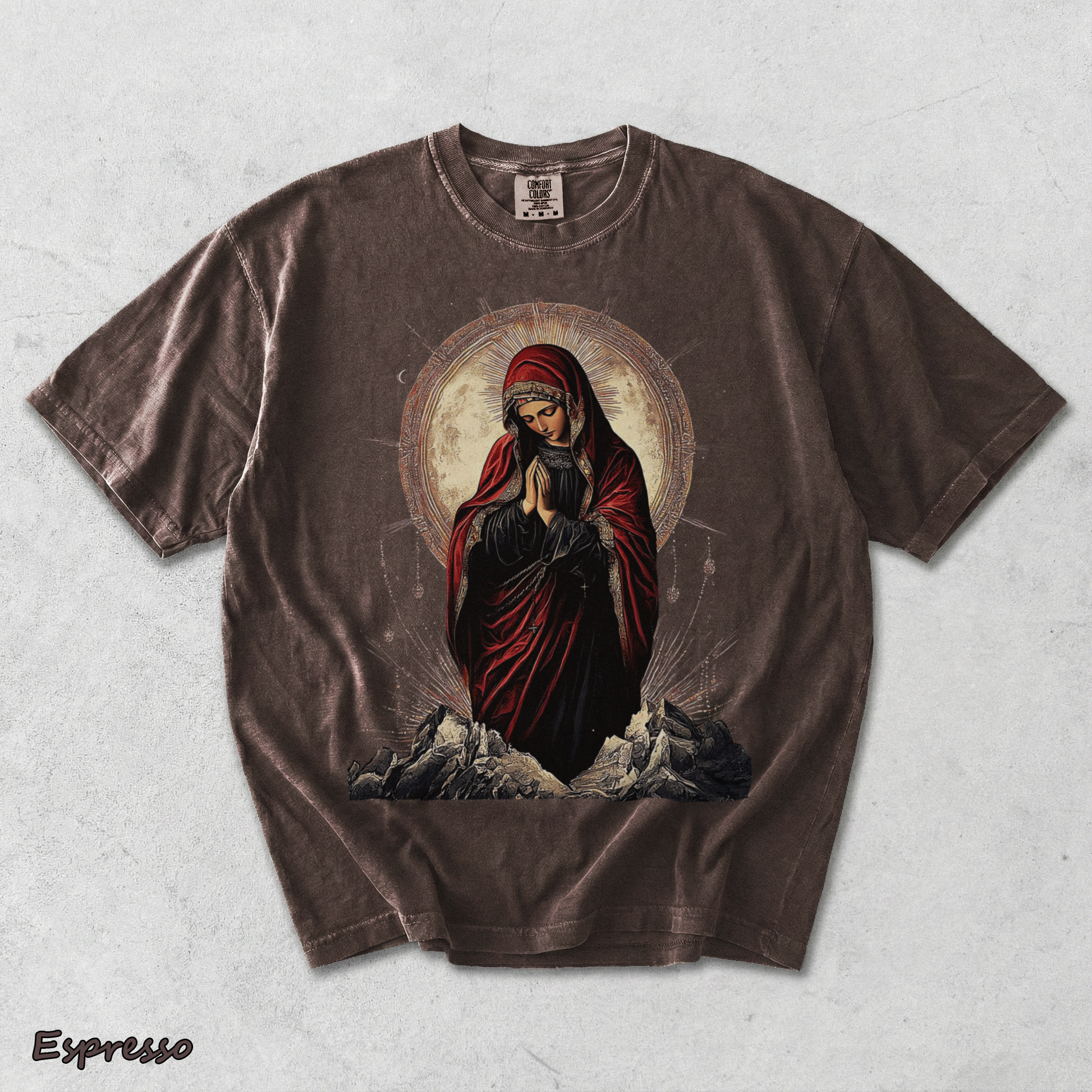 Sacred Heart Virgin Mary - Espresso mockup