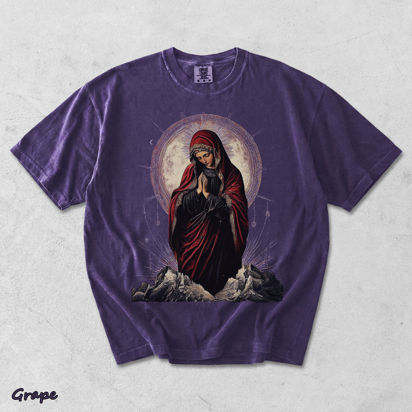 Sacred Heart Virgin Mary - Grape mockup
