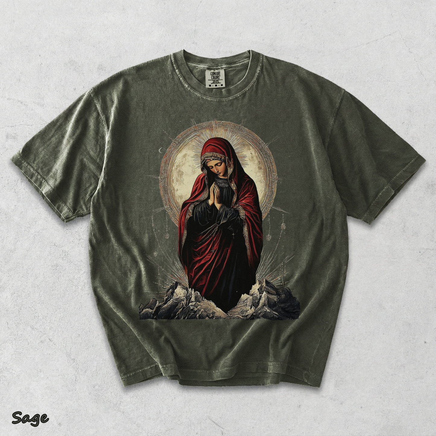 Sacred Heart Virgin Mary - Sage mockup