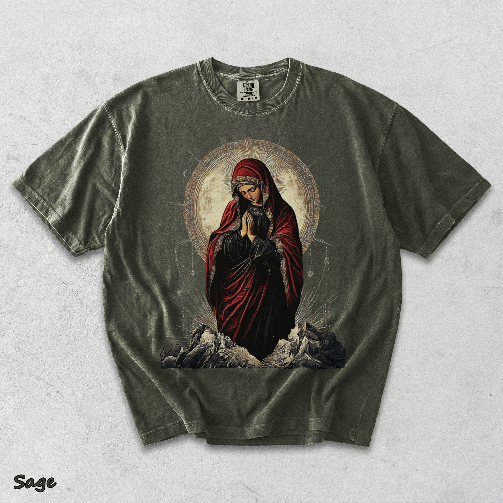Sacred Heart Virgin Mary - Sage mockup