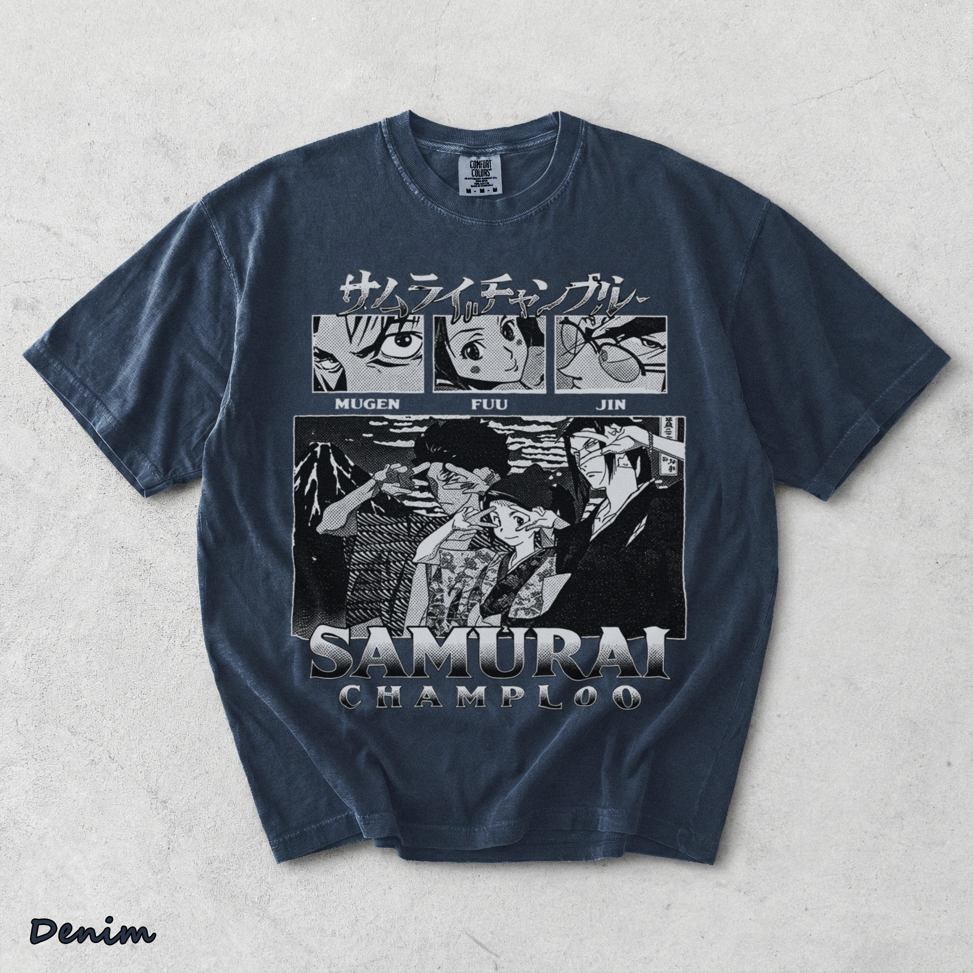 Samurai Champloo Anime Shirt - Denim mockup