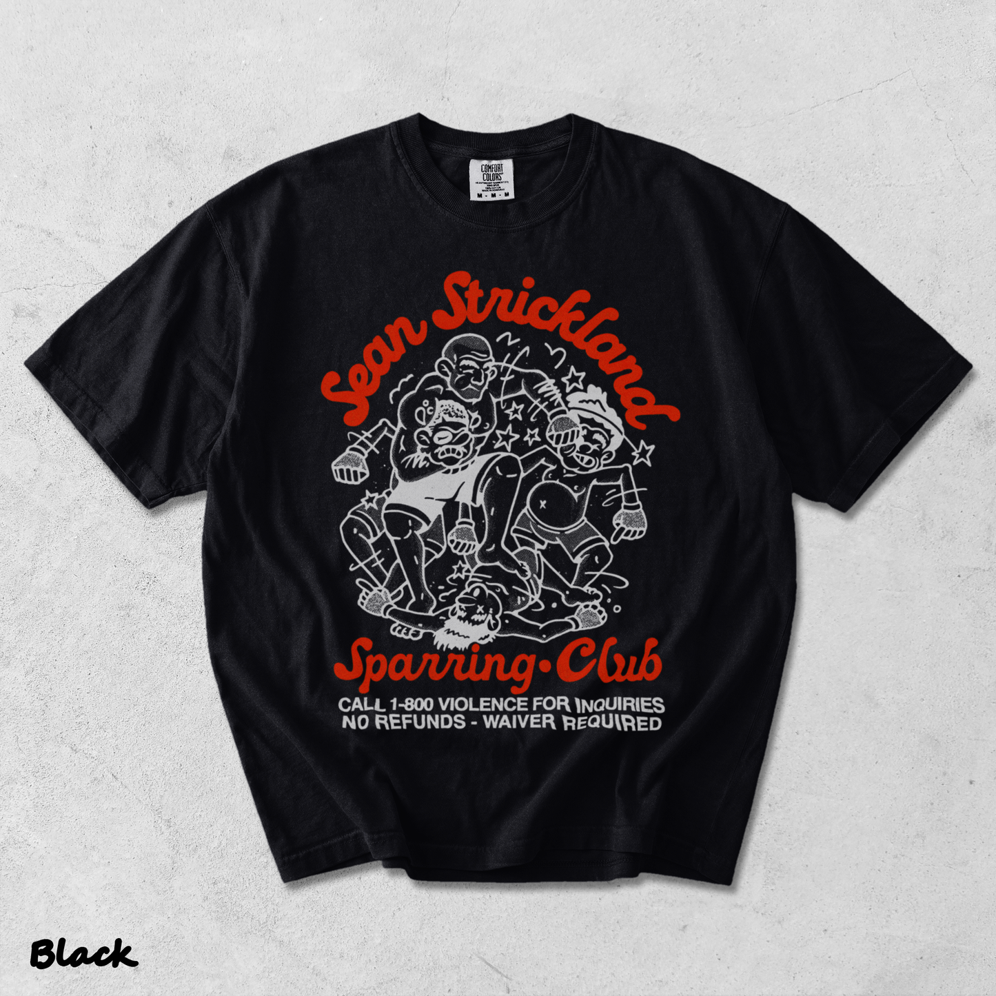 Sean Strickland Sparring Club Black - Black mockup