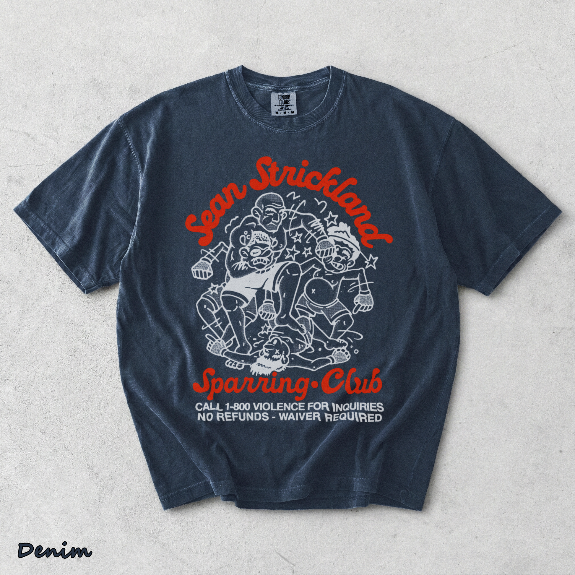 Sean Strickland Sparring Club Black - Denim mockup