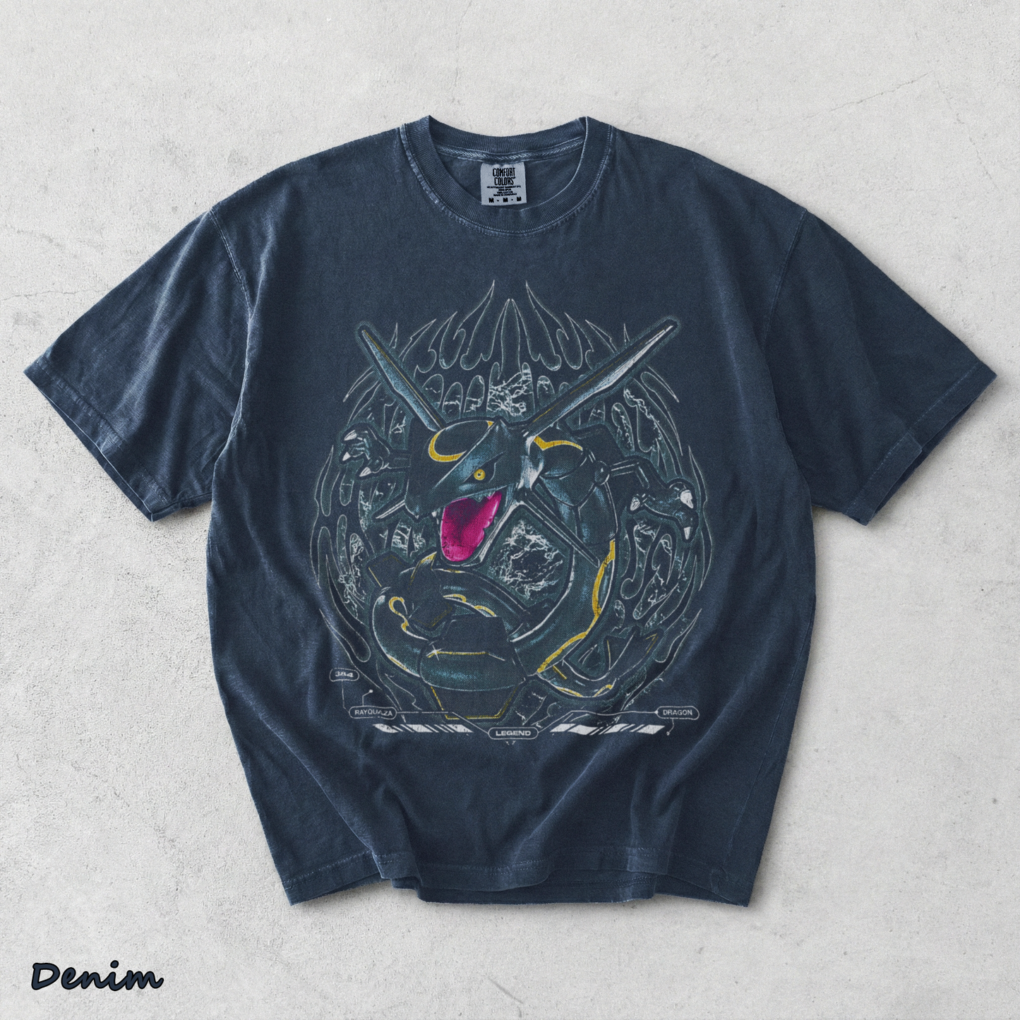 Shiny Rayquaza Pocket 03-14449-13069 Nemo back black - Denim mockup