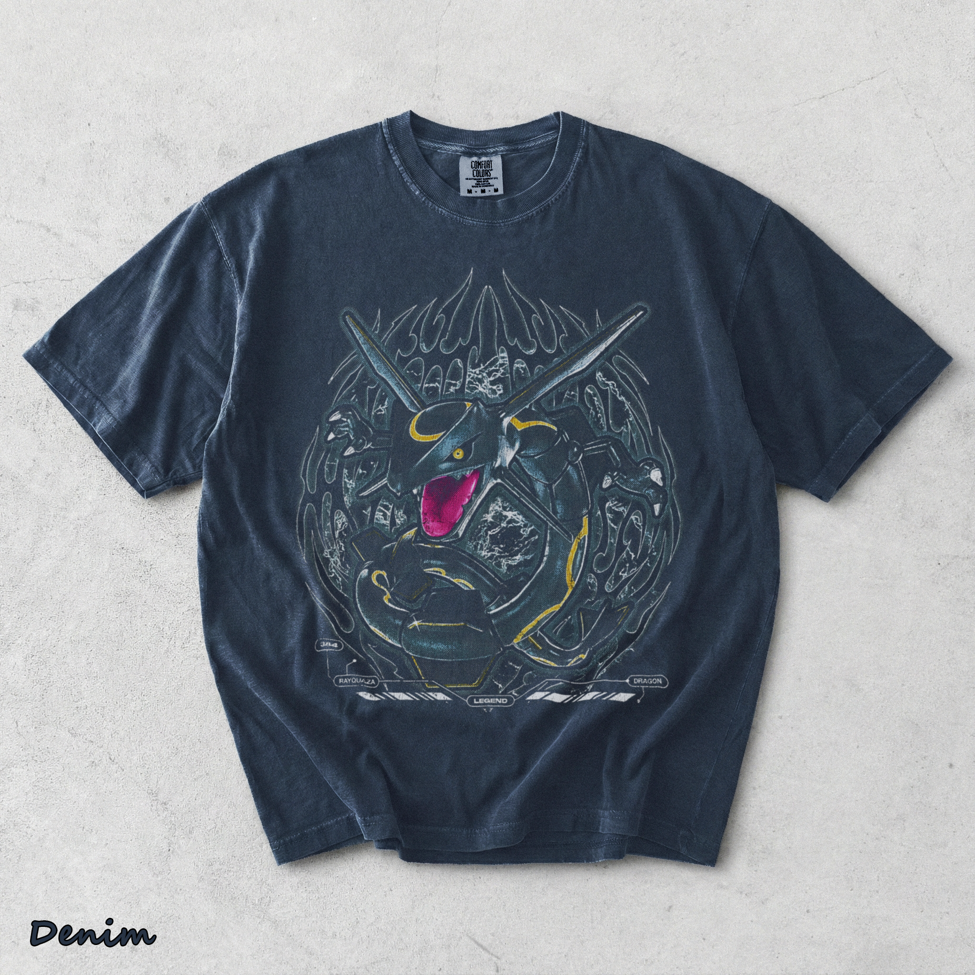 Shiny Rayquaza Pocket 03-14449-13069 Nemo back black - Denim mockup