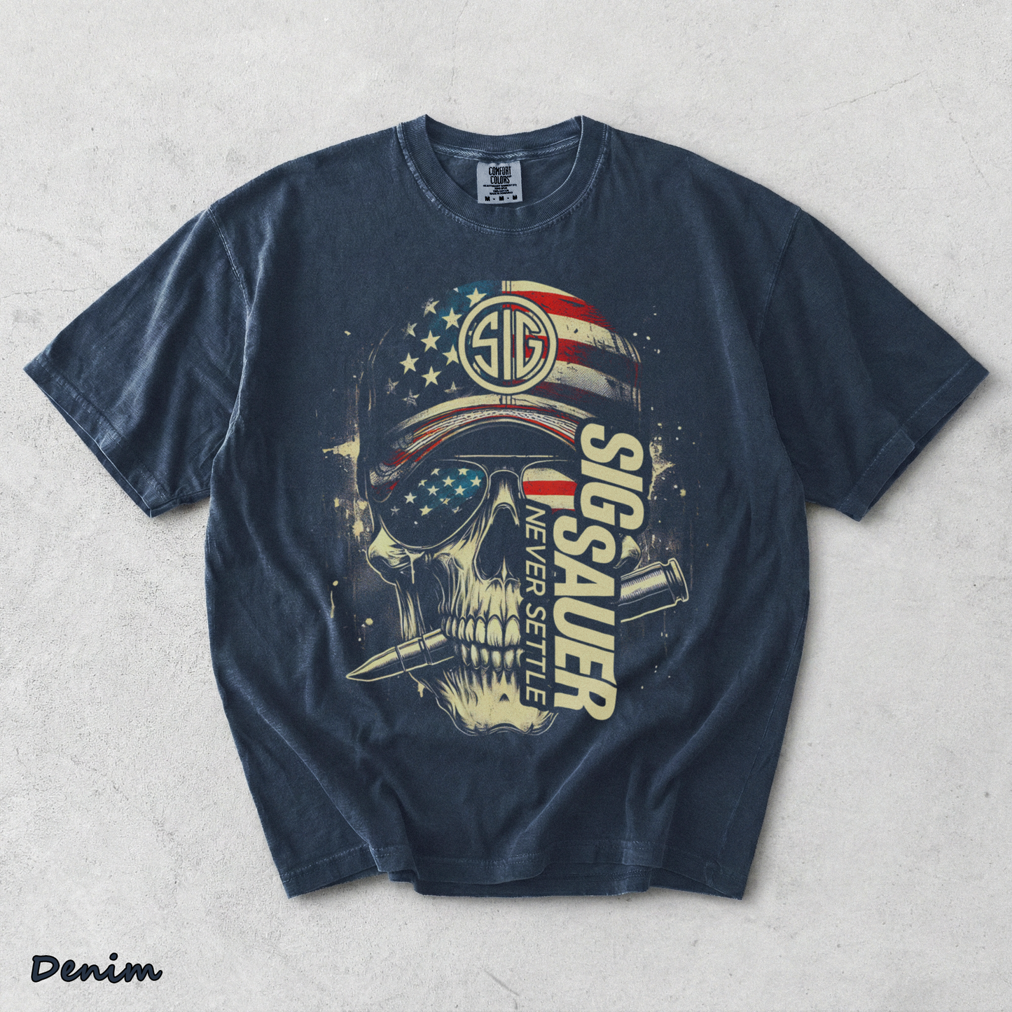 Sig Sauer American Skull Flag - Denim mockup