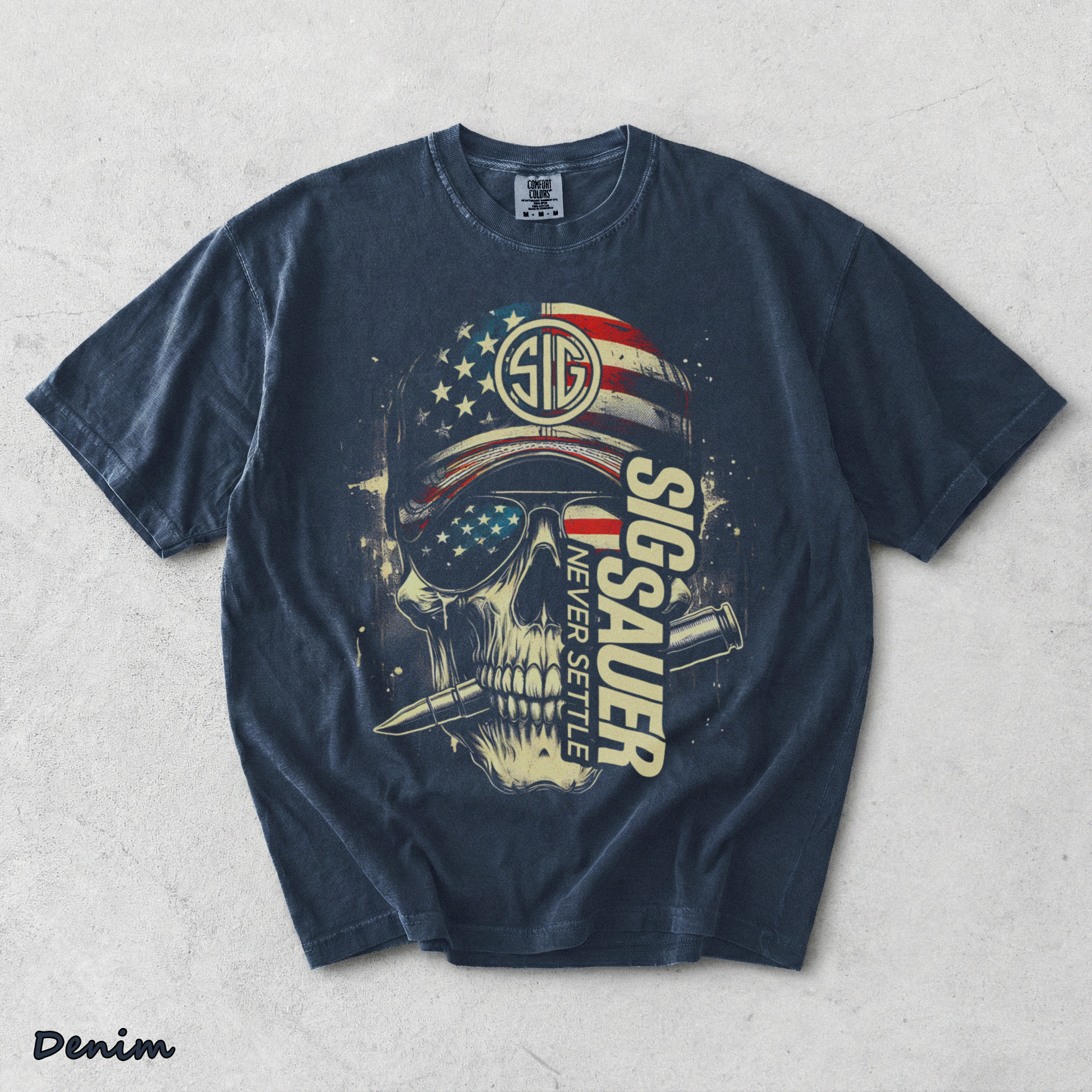 Sig Sauer American Skull Flag - Denim mockup