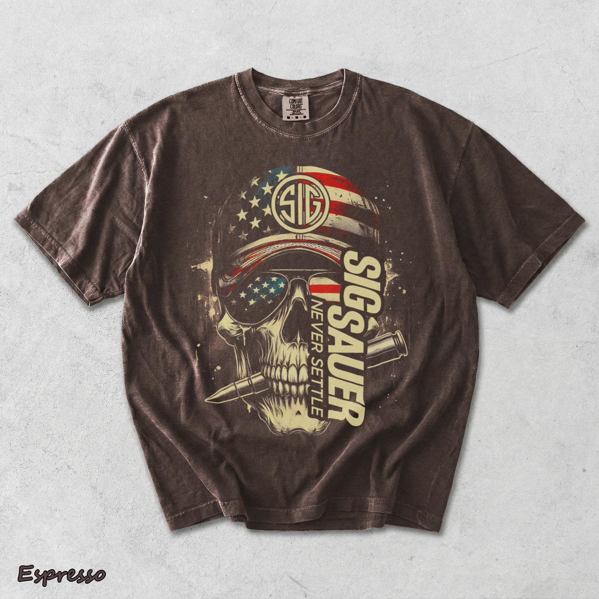 Sig Sauer American Skull Flag - Espresso mockup