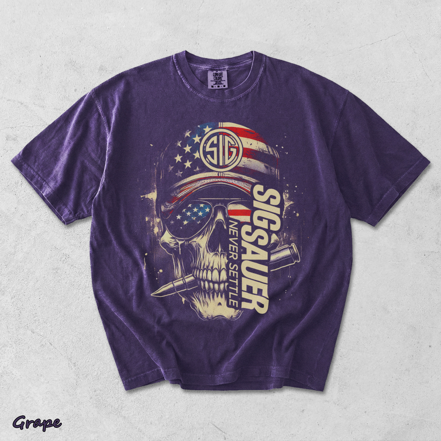 Sig Sauer American Skull Flag - Grape mockup