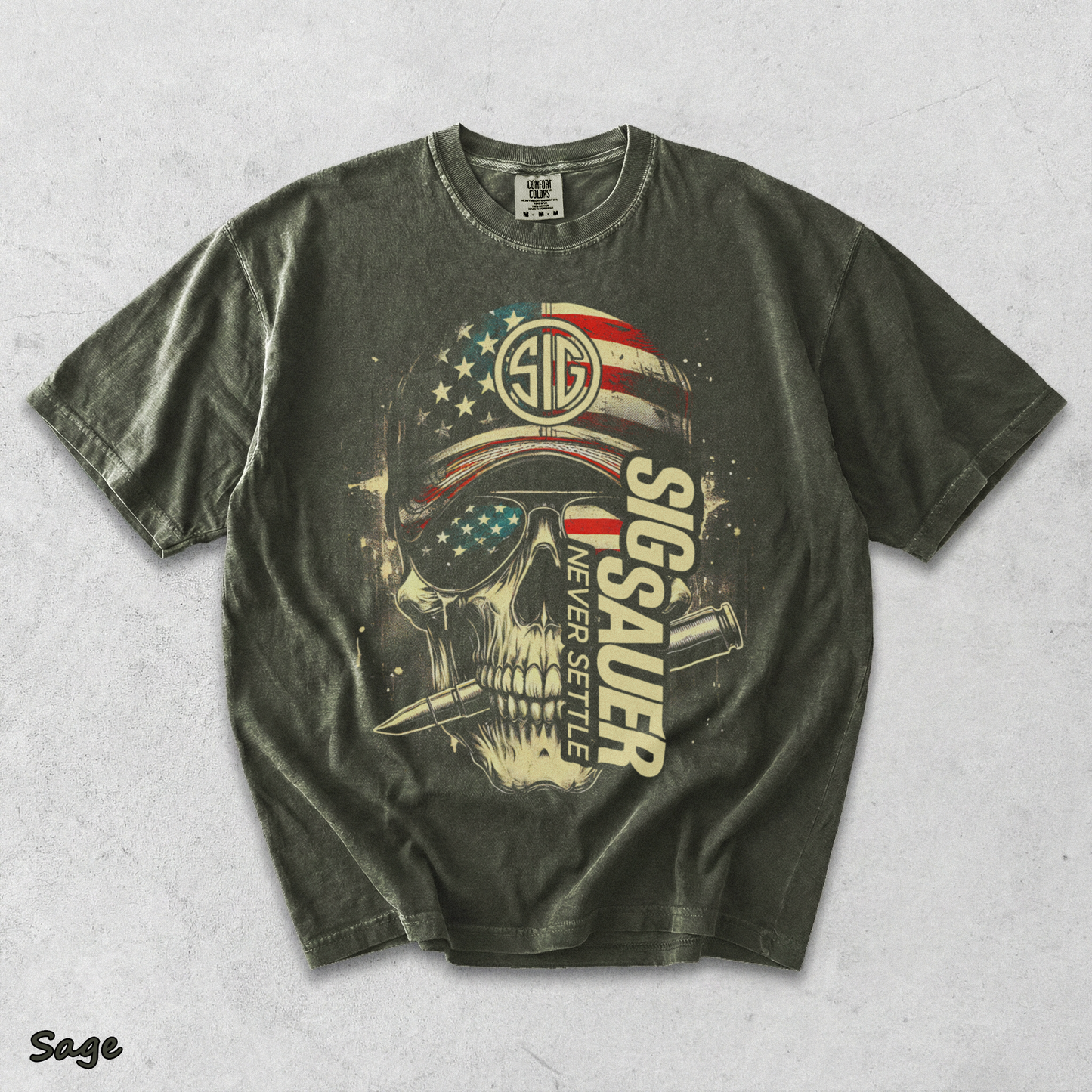 Sig Sauer American Skull Flag - Sage mockup