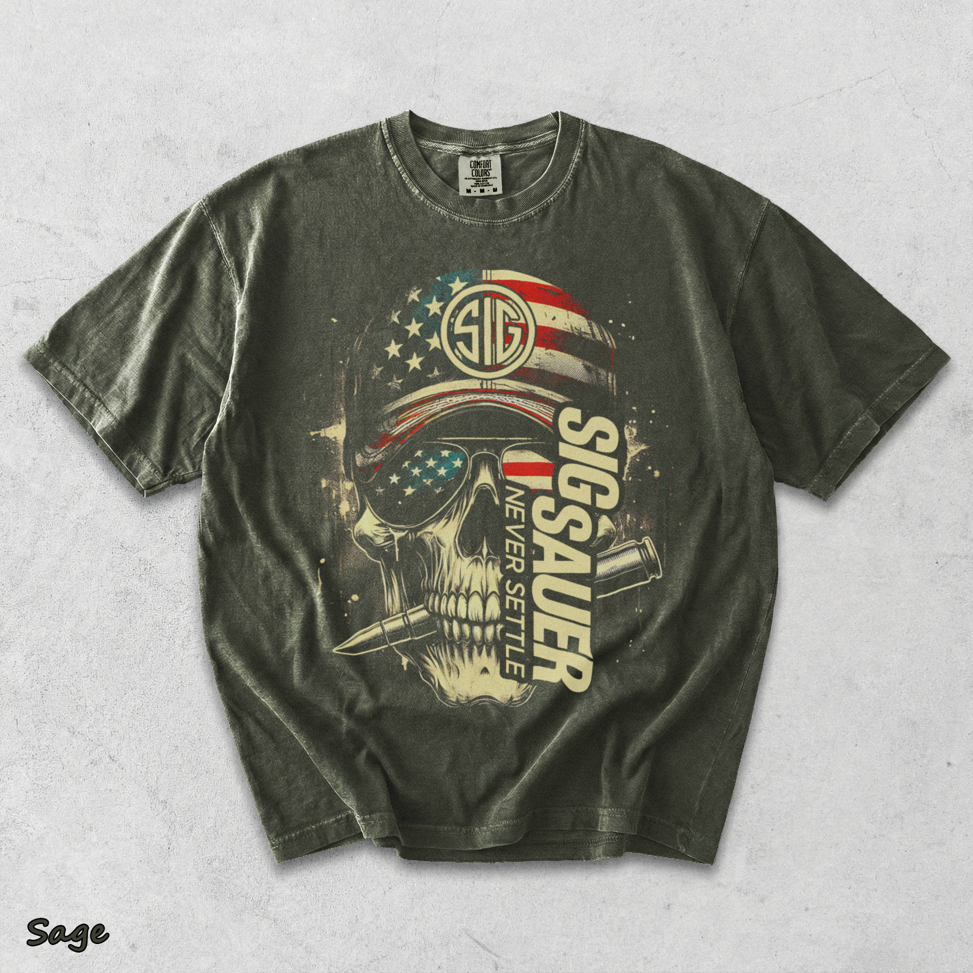 Sig Sauer American Skull Flag - Sage mockup