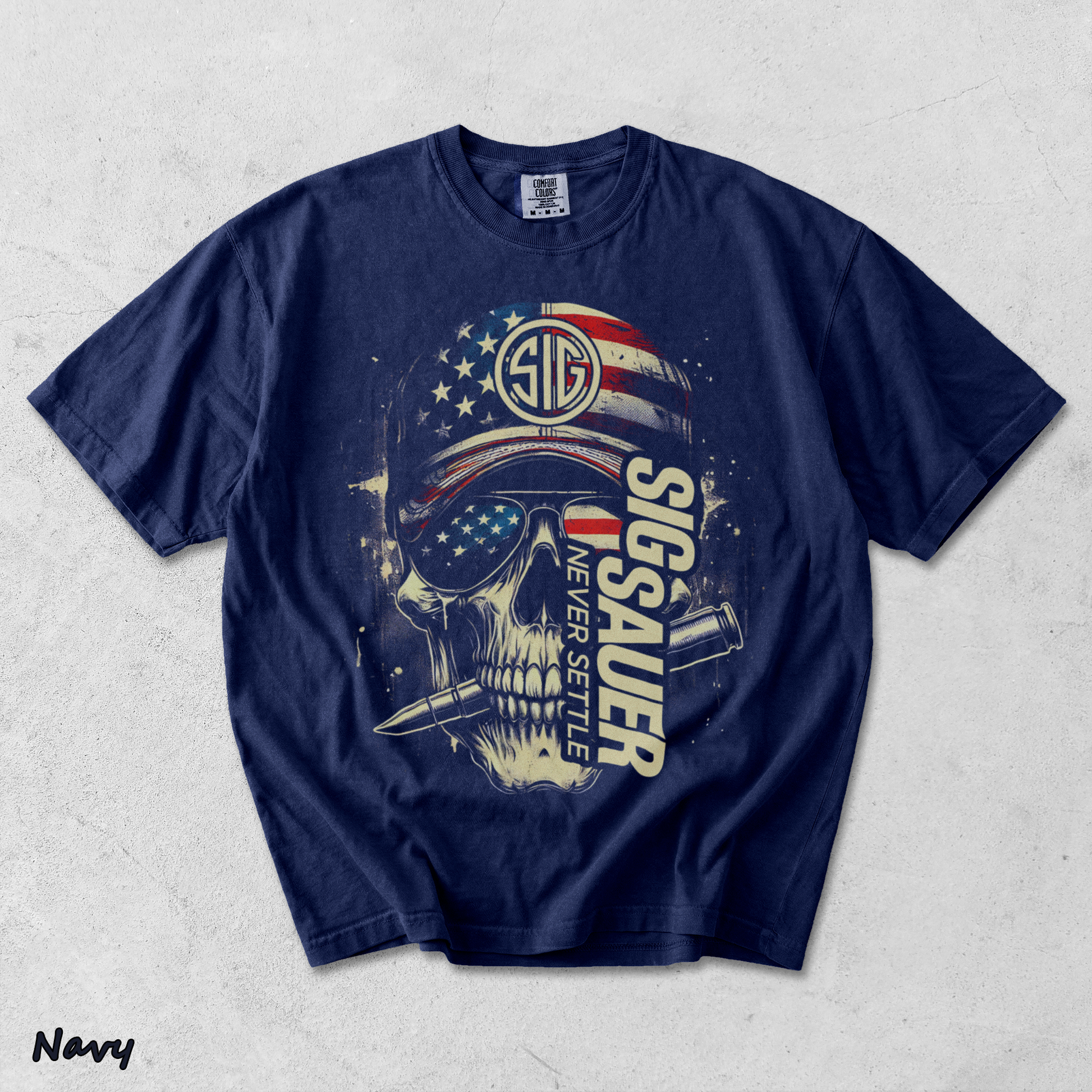 Sig Sauer American Skull Flag - True Navy mockup