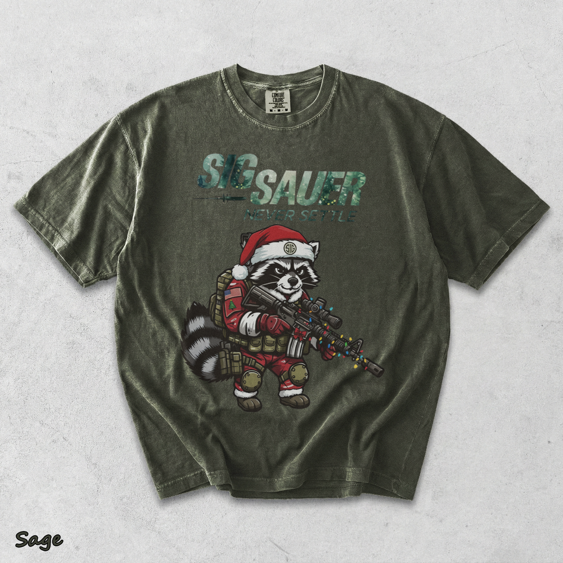 SIG SAUER Tactical Raccoon Santa - Sage mockup