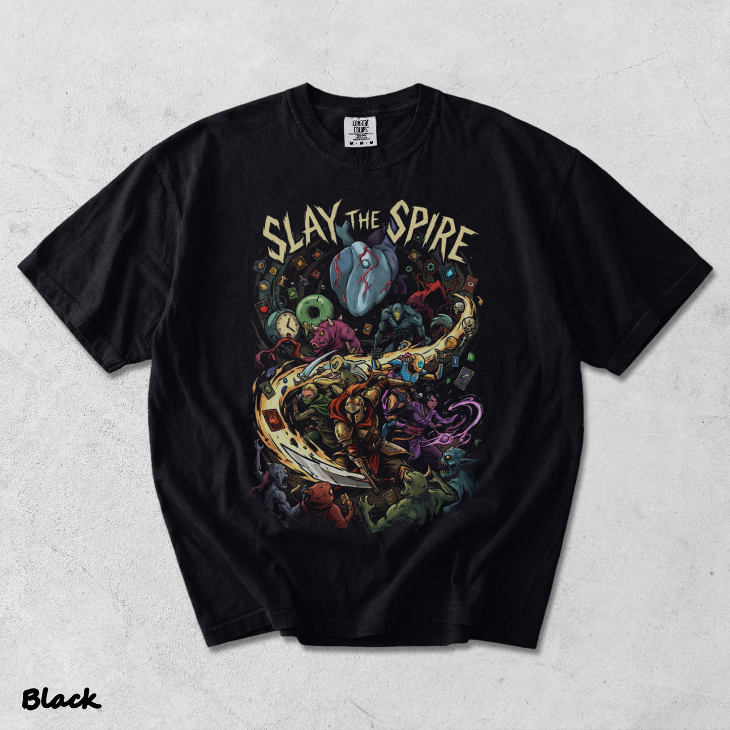 SLAY THE SPIRE back - Black mockup